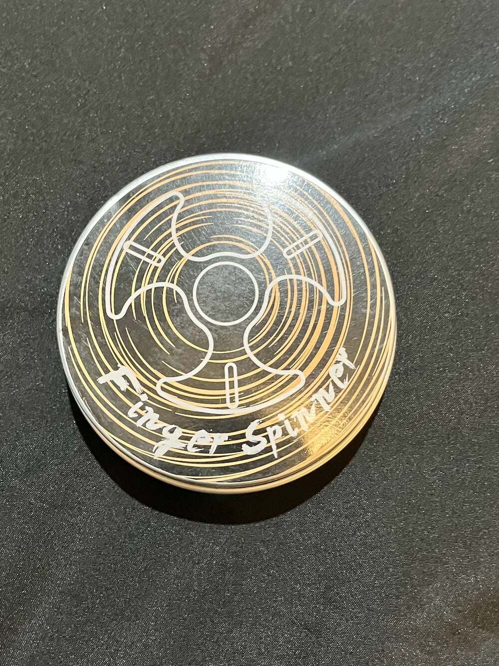 001-0024 Metal Tri-Blade  Spinner Fidget Toy in Gold Finish with Storage Case
